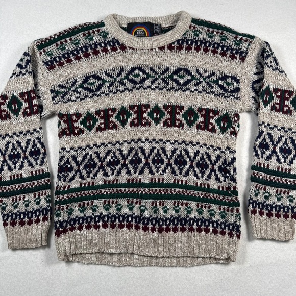 New Era Other - Vintage New Era Kids Fair Isle Sweater Made in USA Knit Crewneck Size 16-18